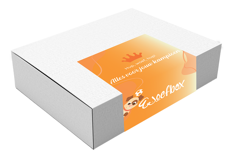 Mockup doos WoefMiauwbox OranjeBox Oranje WoefBox
